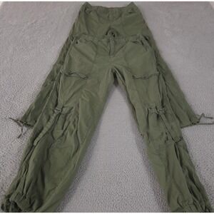LOT OF 2 No Boundaries Pants Women S M Green Cargo Jogger Cotton Stretch Utility